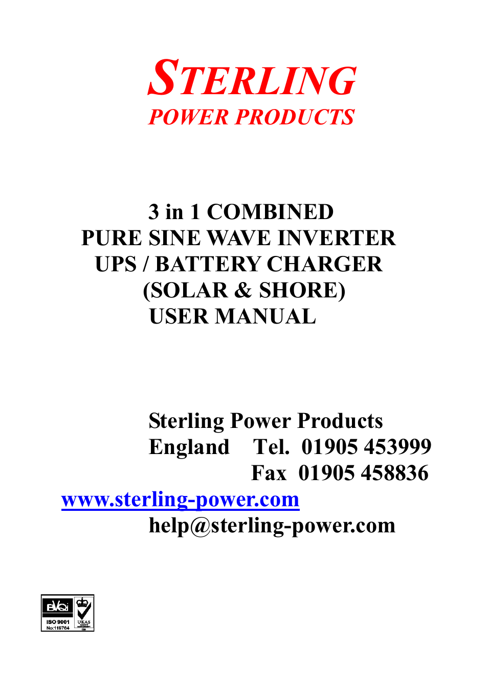 Sterling Power Products DAI-1500C-24xx User Manual | 27 pages