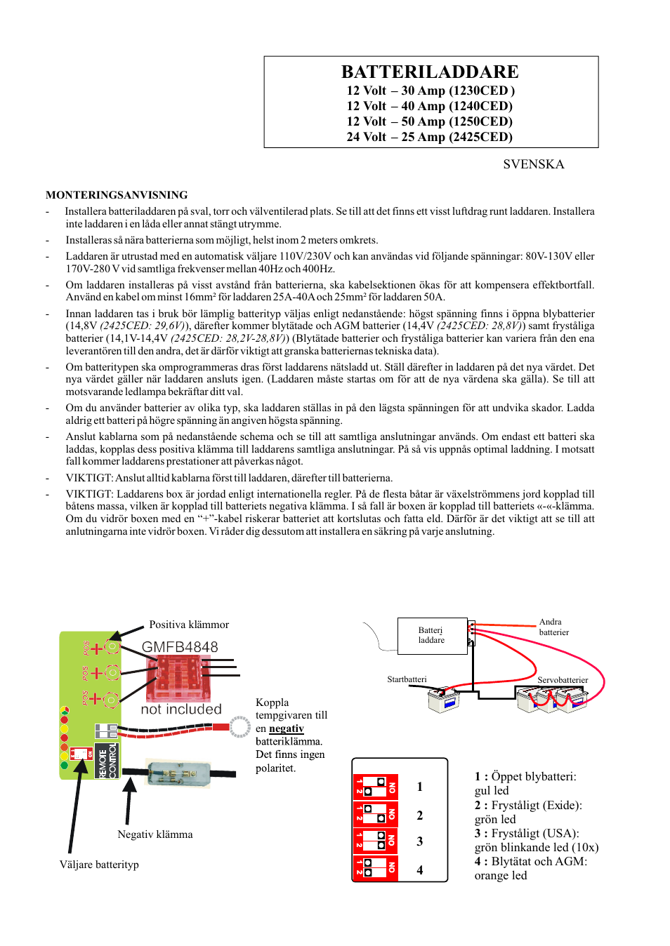 Batteriladdare | Sterling Power Products 1240CED User Manual | Page 14 / 16