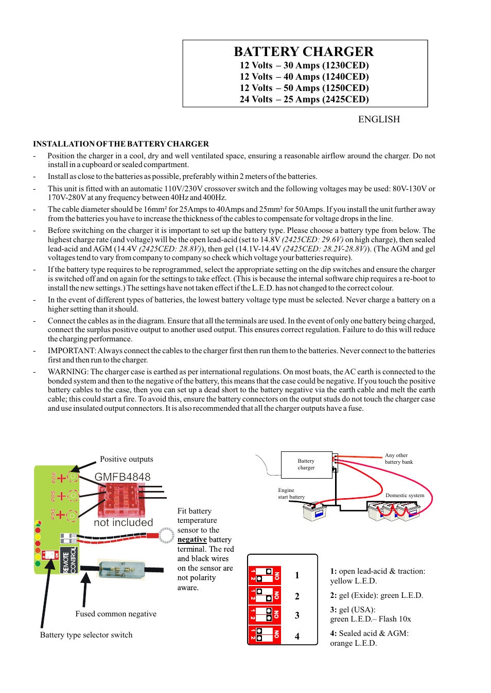 Battery charger | Sterling Power Products 1240CED User Manual | Page 2 / 16