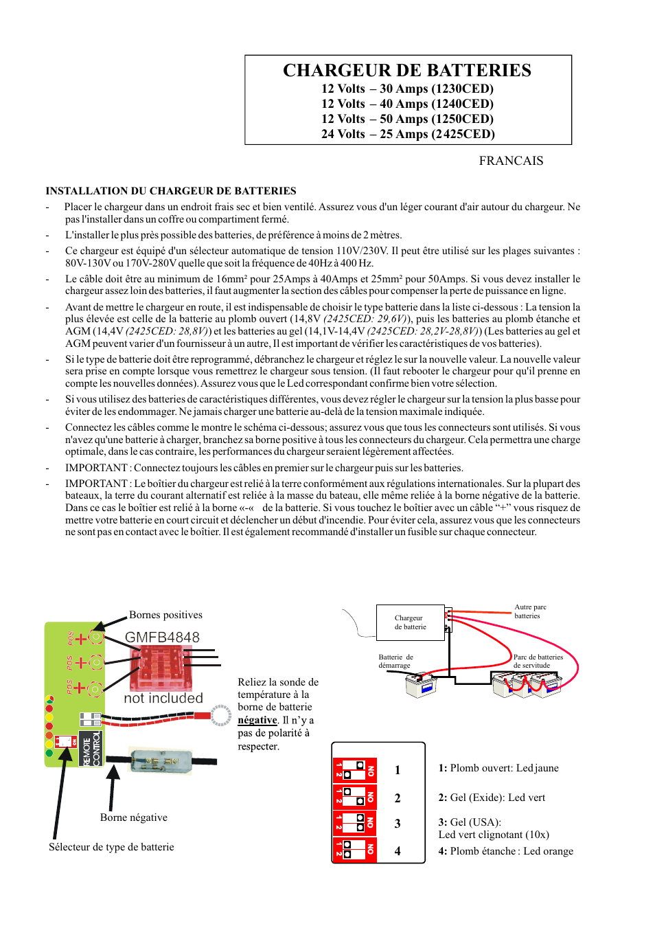 Chargeur de batteries | Sterling Power Products 1240CED User Manual | Page 4 / 16