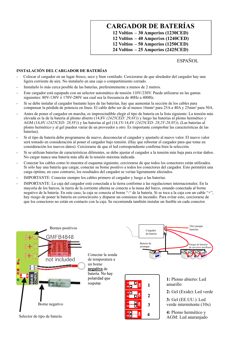 Cargador de baterías | Sterling Power Products 1240CED User Manual | Page 8 / 16