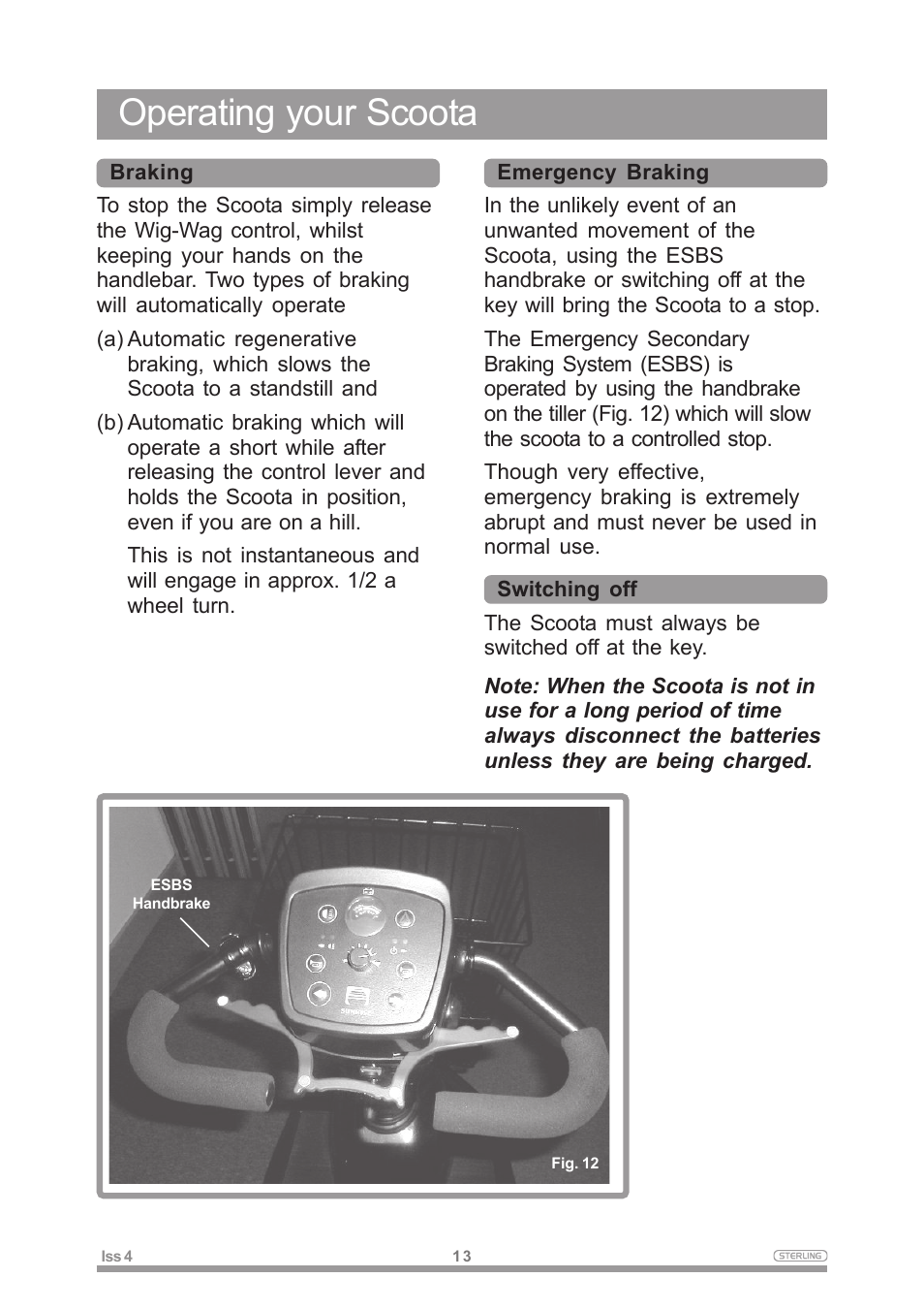 Operating your scoota | Sterling Power Products Elite XS User Manual | Page 17 / 30