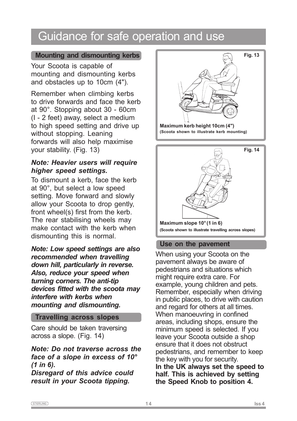 Guidance for safe operation and use | Sterling Power Products Elite XS User Manual | Page 18 / 30