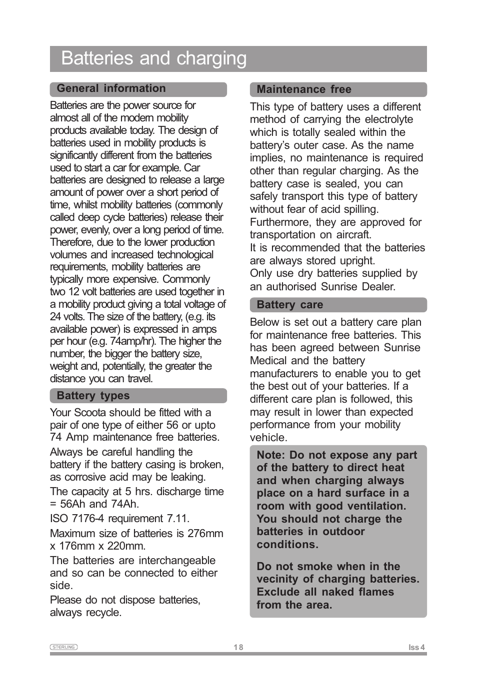 Batteries and charging | Sterling Power Products Elite XS User Manual | Page 22 / 30