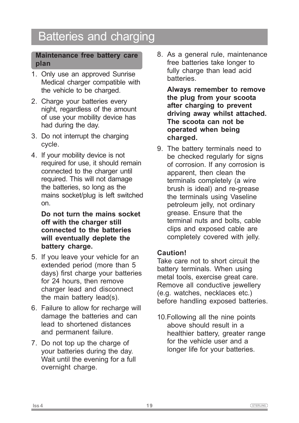 Batteries and charging | Sterling Power Products Elite XS User Manual | Page 23 / 30