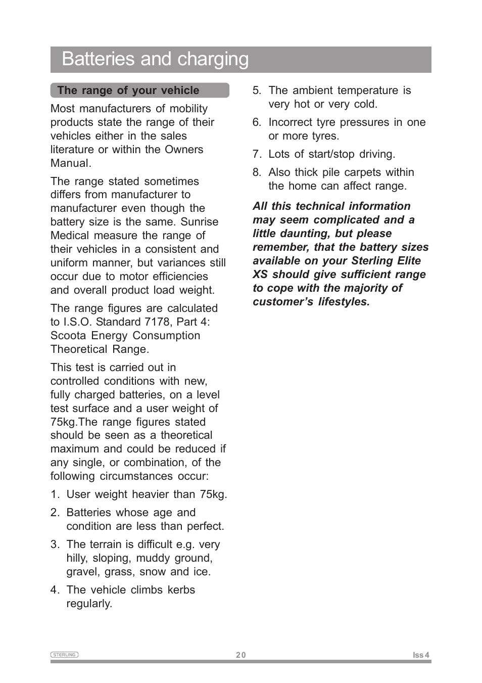 Batteries and charging | Sterling Power Products Elite XS User Manual | Page 24 / 30