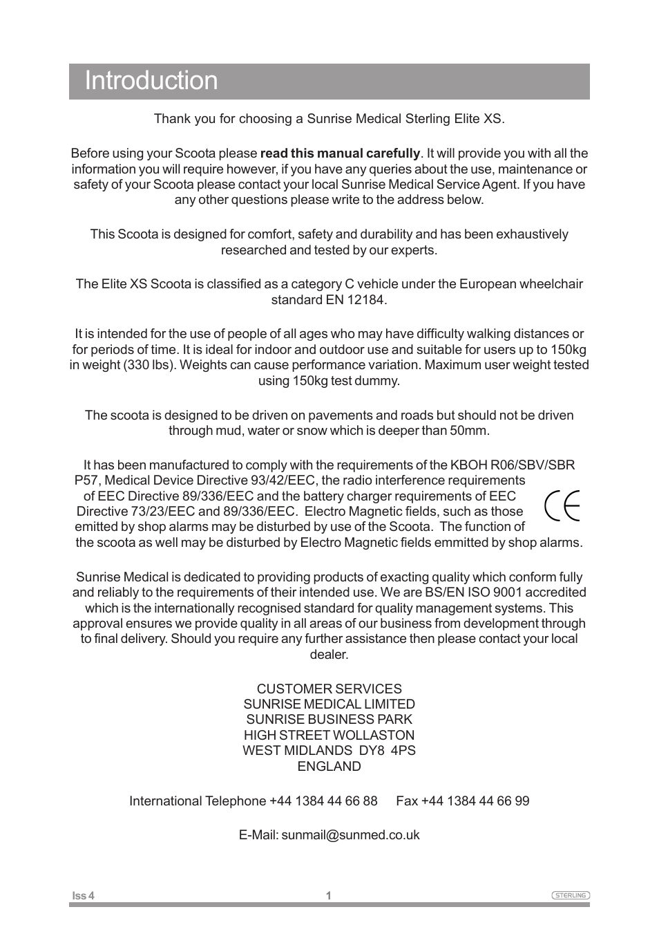 Introduction | Sterling Power Products Elite XS User Manual | Page 5 / 30