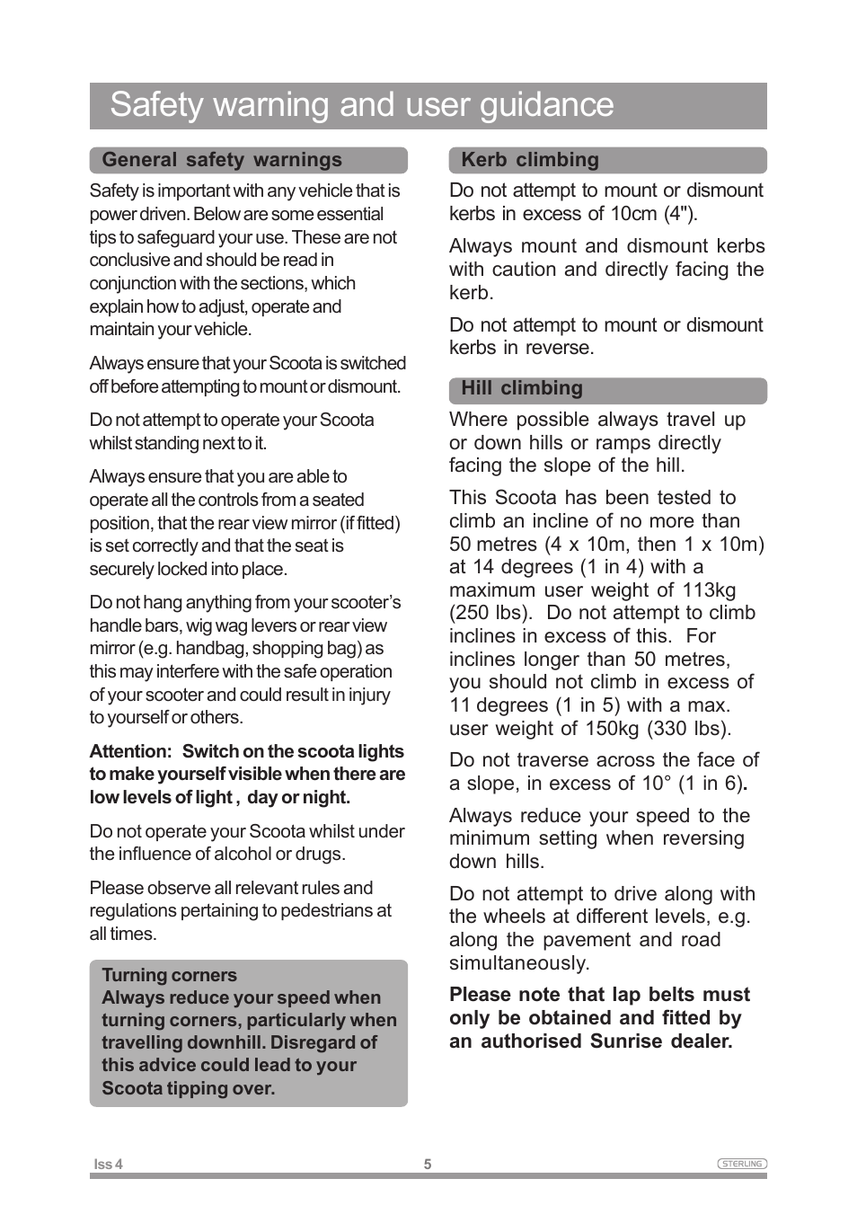 Safety warning and user guidance | Sterling Power Products Elite XS User Manual | Page 9 / 30