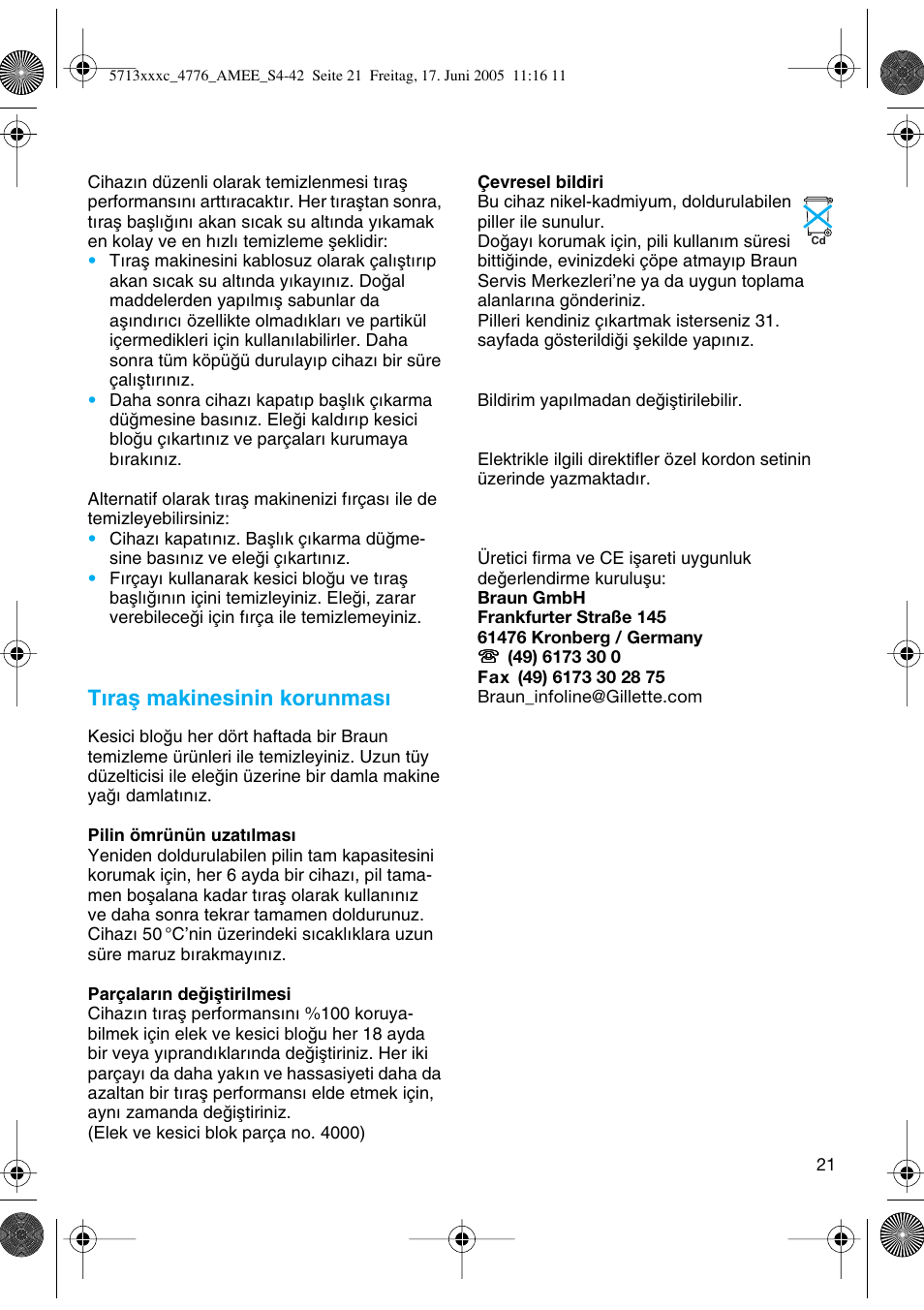 Braun 4776 User Manual | Page 21 / 40