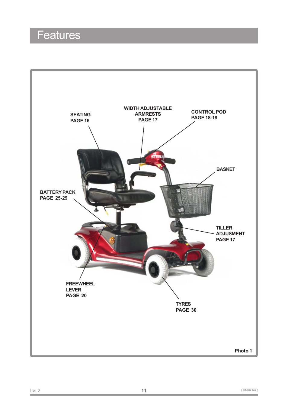 Features | Sterling Power Products Scooter User Manual | Page 14 / 40
