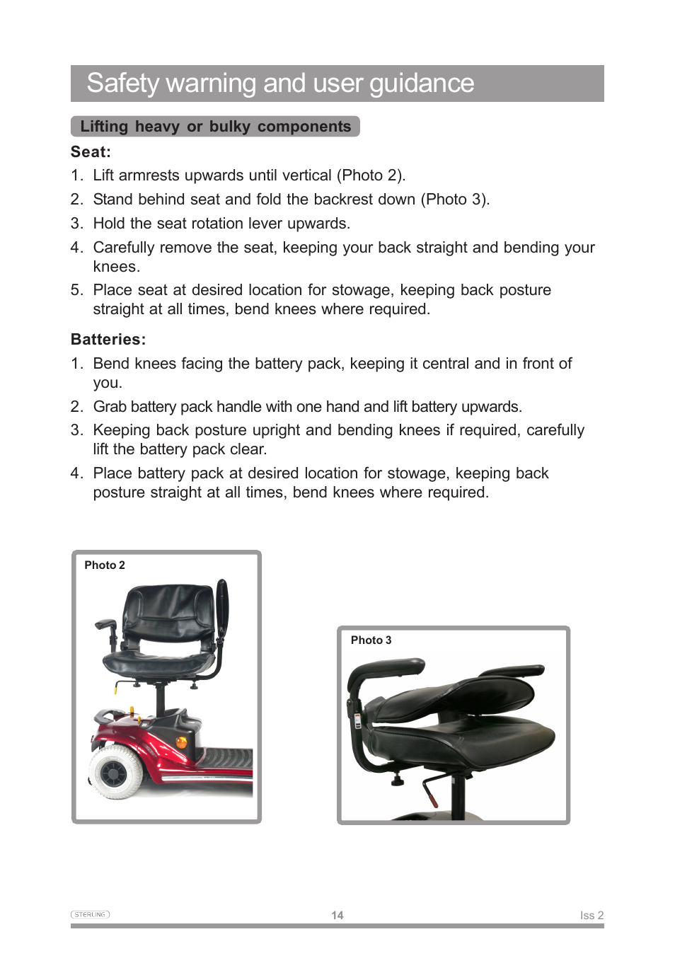 Safety warning and user guidance | Sterling Power Products Scooter User Manual | Page 17 / 40