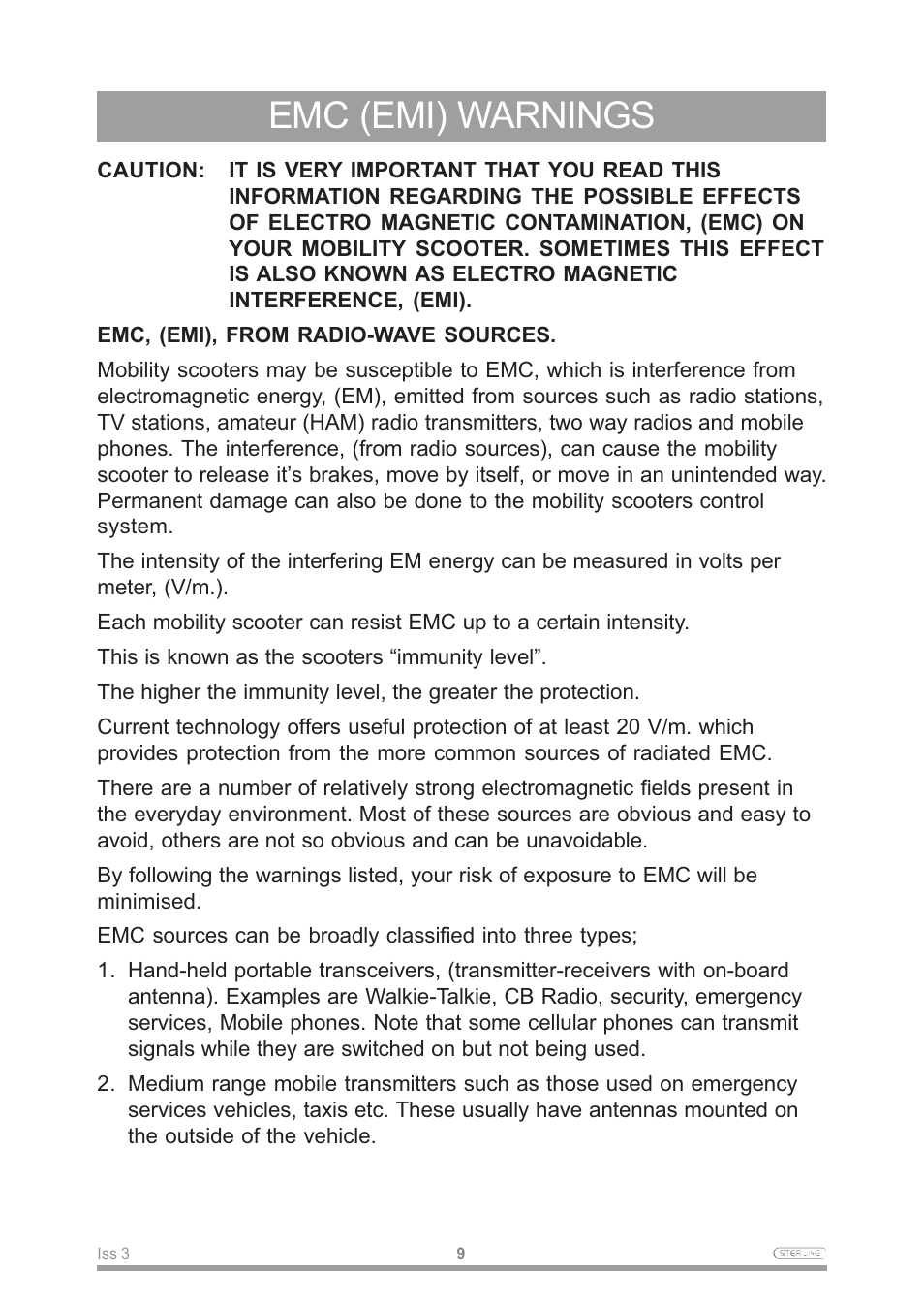 Emc (emi) warnings | Sterling Power Products Little Gem User Manual | Page 11 / 36