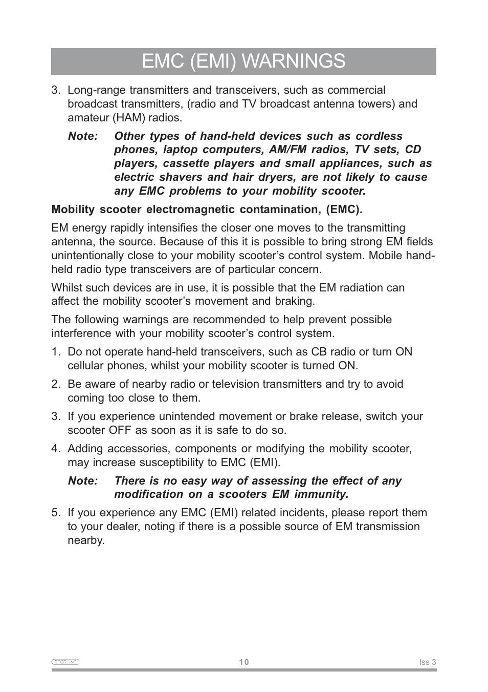 Emc (emi) warnings | Sterling Power Products Little Gem User Manual | Page 12 / 36