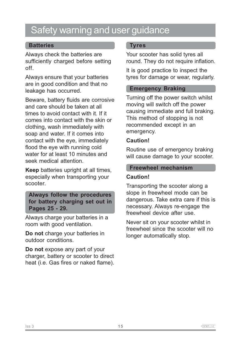 Safety warning and user guidance | Sterling Power Products Little Gem User Manual | Page 17 / 36