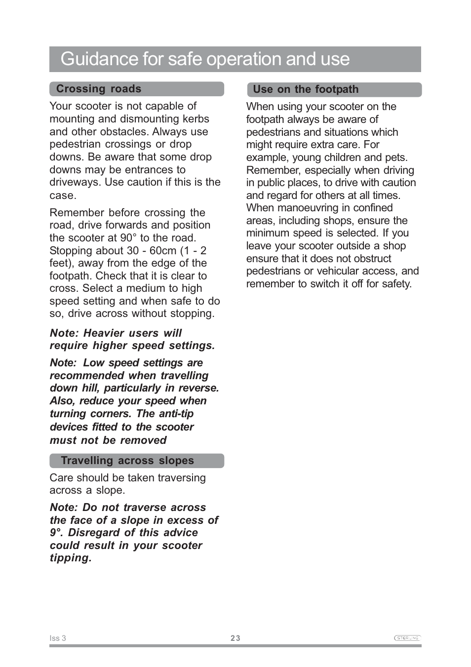 Guidance for safe operation and use | Sterling Power Products Little Gem User Manual | Page 25 / 36