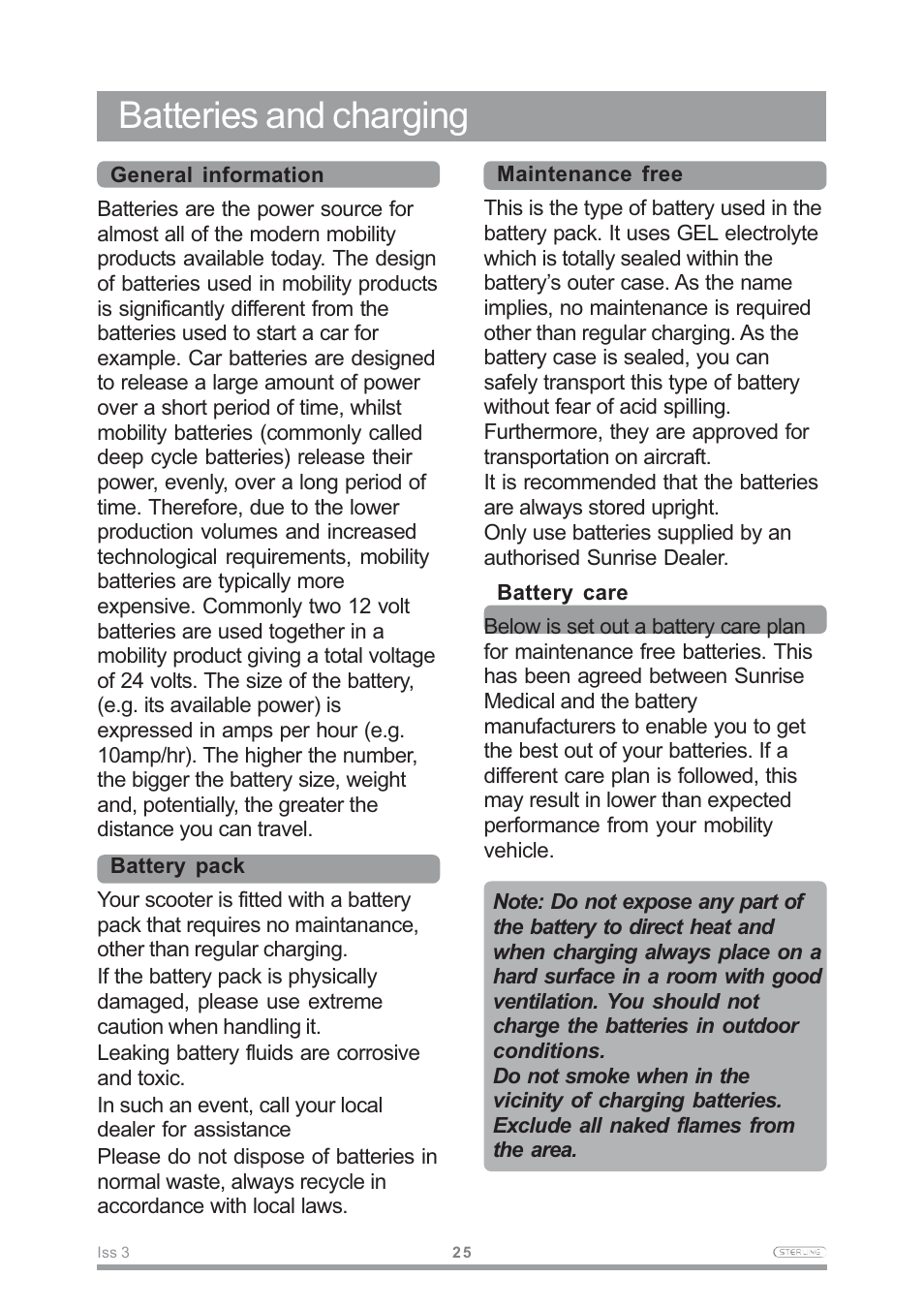 Batteries and charging | Sterling Power Products Little Gem User Manual | Page 27 / 36