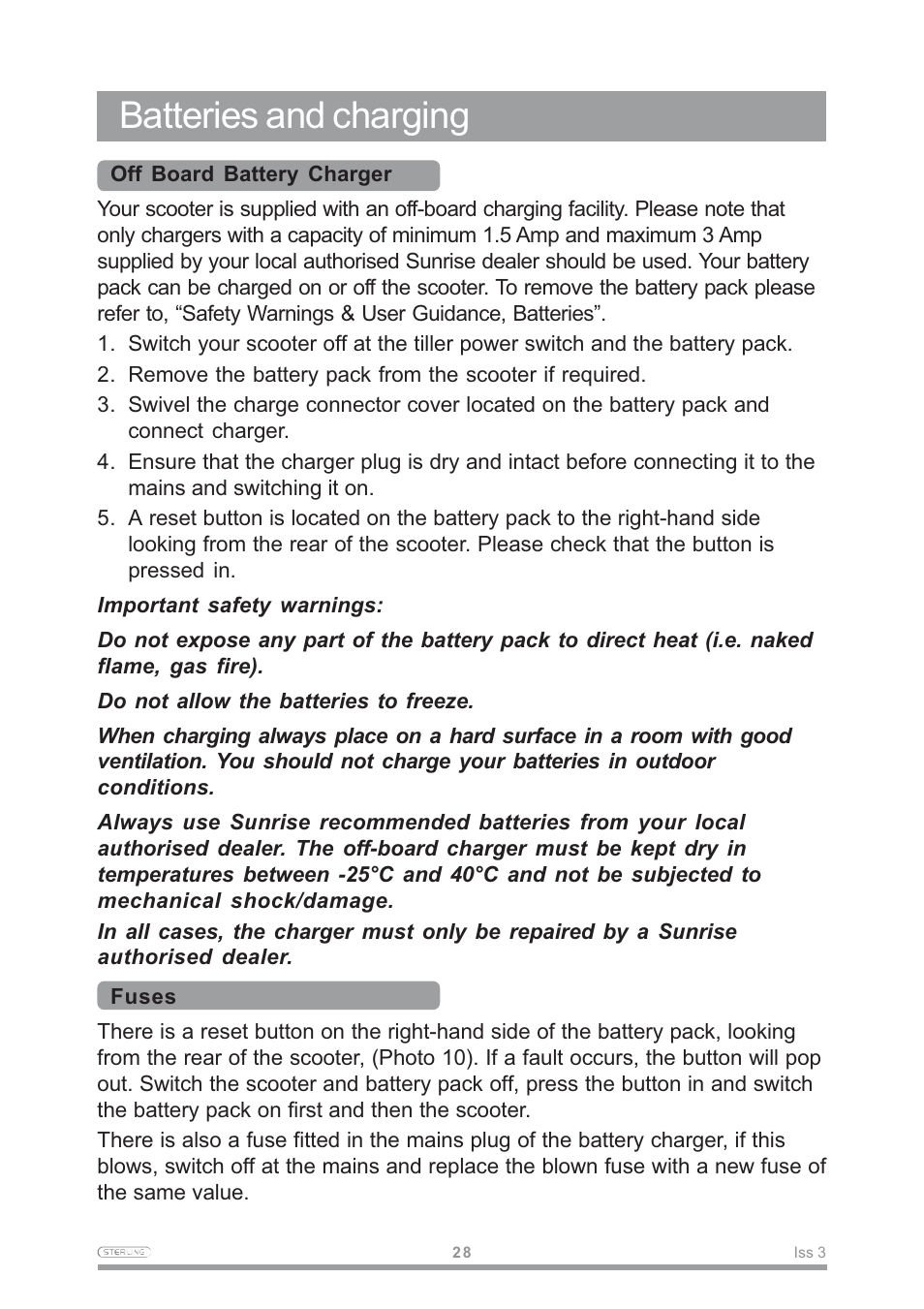 Batteries and charging | Sterling Power Products Little Gem User Manual | Page 30 / 36
