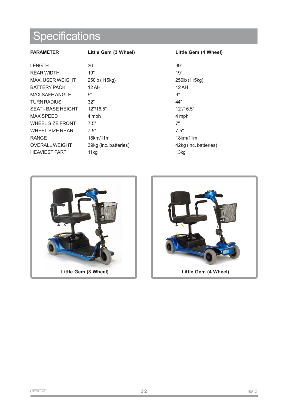 Specifications | Sterling Power Products Little Gem User Manual | Page 34 / 36