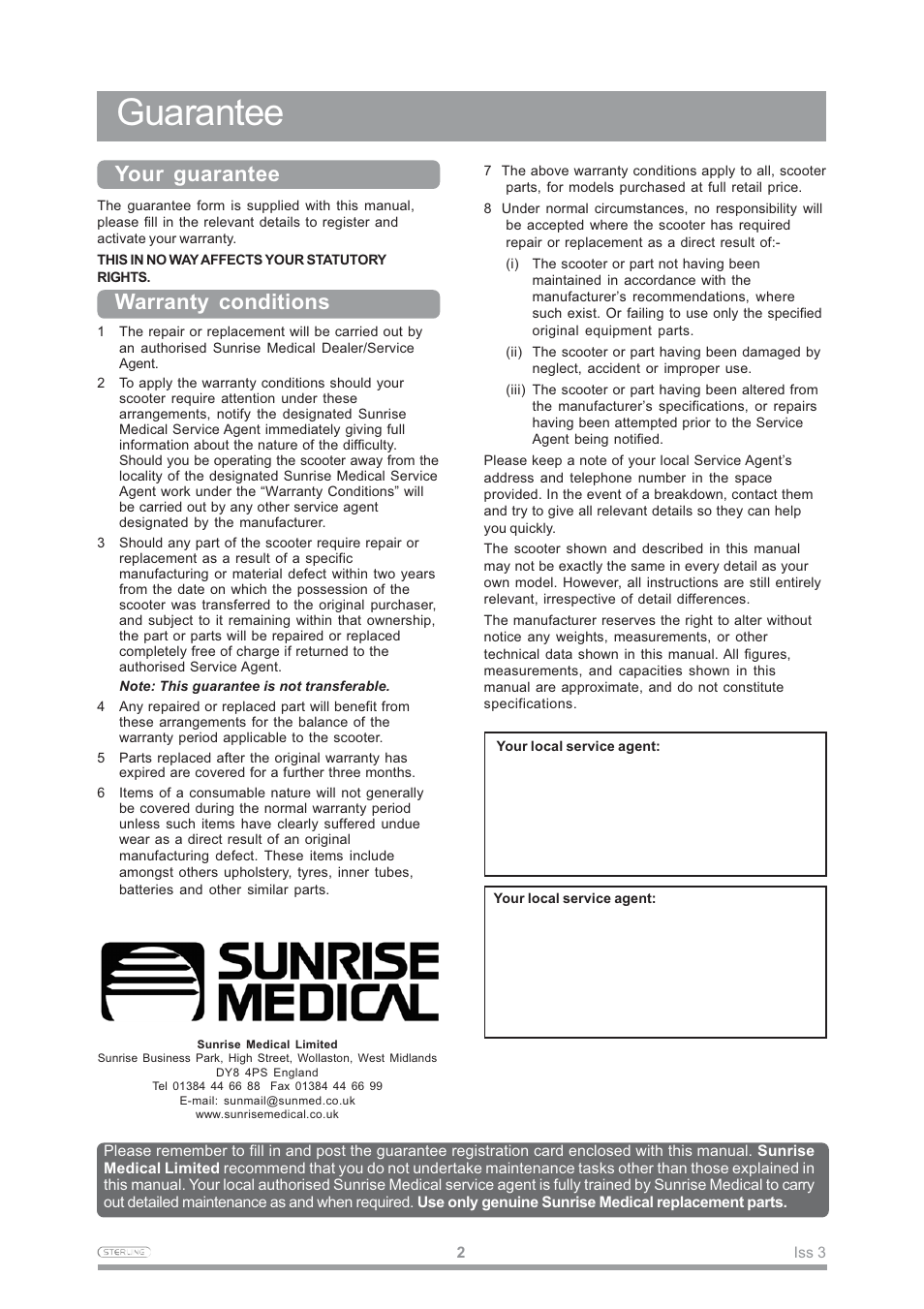Guarantee, Your guarantee, Warranty conditions | Sterling Power Products Little Gem User Manual | Page 4 / 36