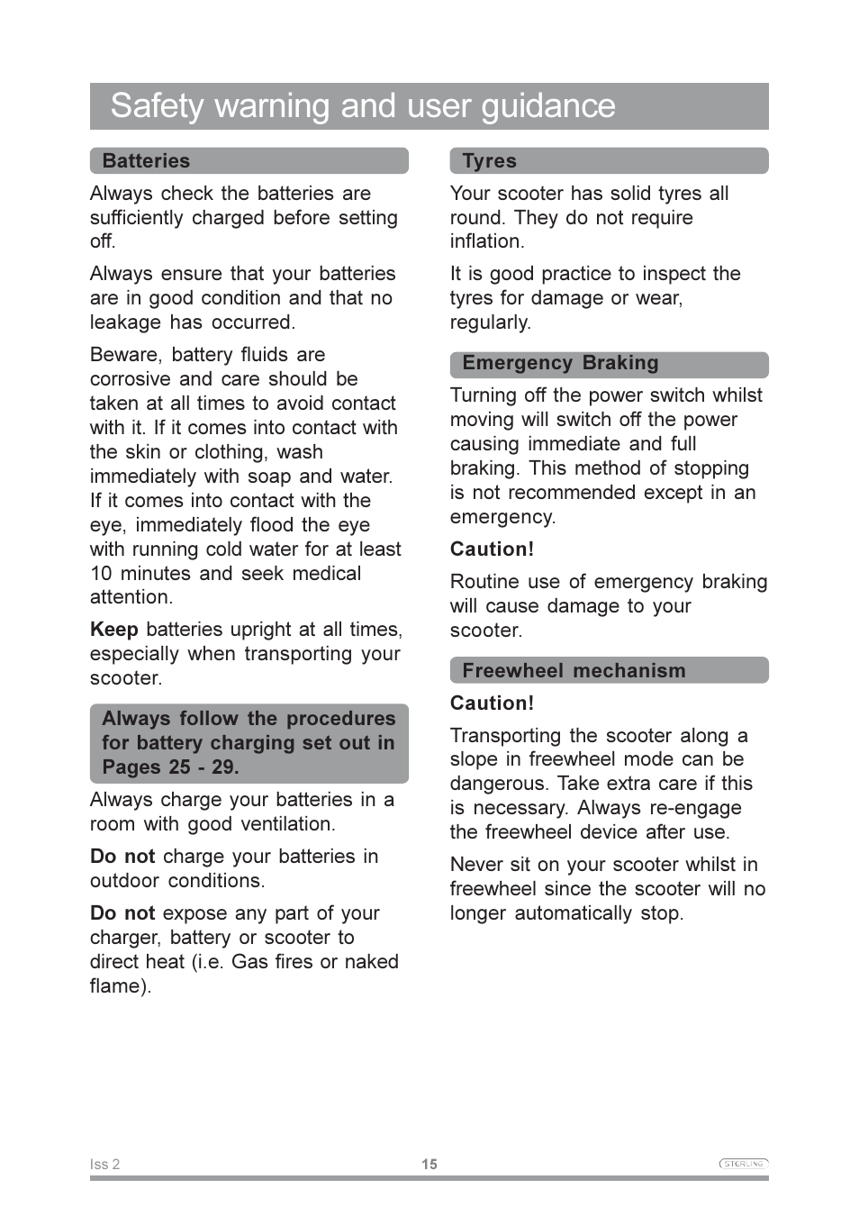 Safety warning and user guidance | Sterling Power Products Pearl User Manual | Page 18 / 40