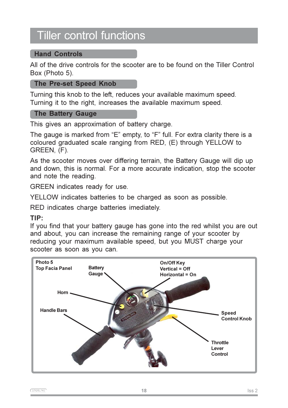 Tiller control functions | Sterling Power Products Pearl User Manual | Page 21 / 40
