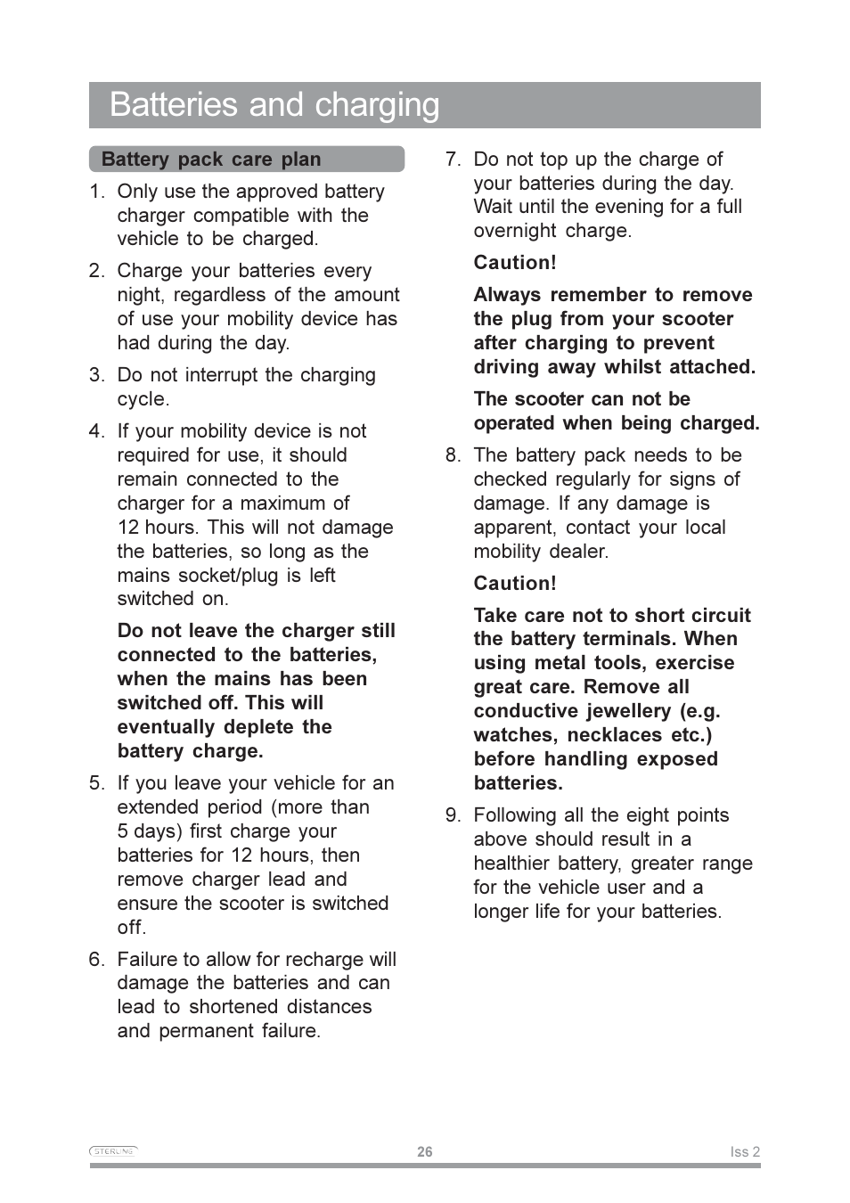 Batteries and charging | Sterling Power Products Pearl User Manual | Page 29 / 40