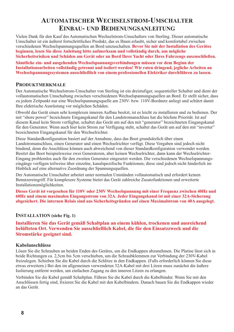Sterling Power Products AC32A User Manual | Page 8 / 12