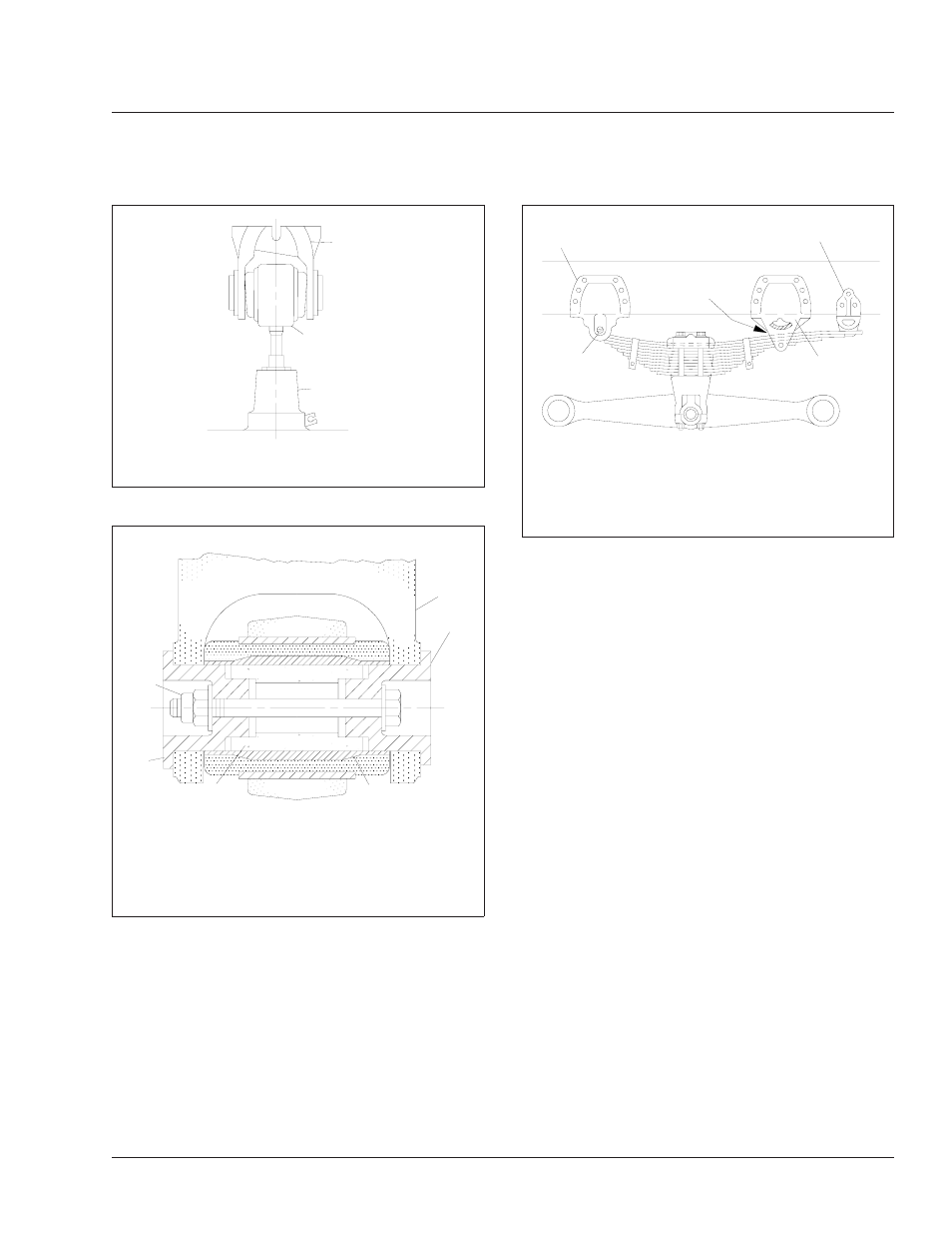 Fig. 6, Suspension, Hendrickson leaf spring assembly inspecting | Hendrickson radius rod bushing checking | Sterling Trucks Acterra MX User Manual | Page 76 / 135