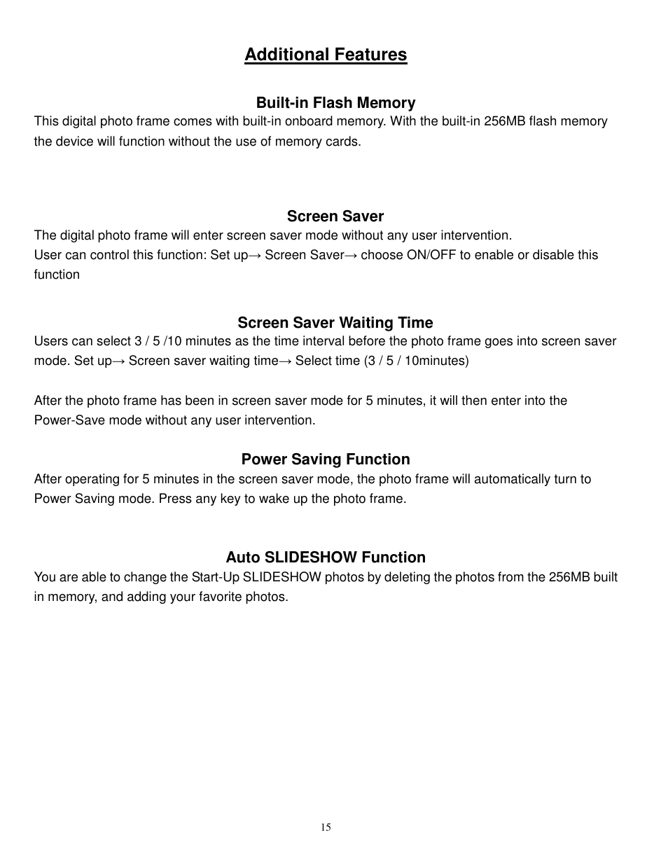 Additional features | Synapse Films 11009987 User Manual | Page 15 / 41
