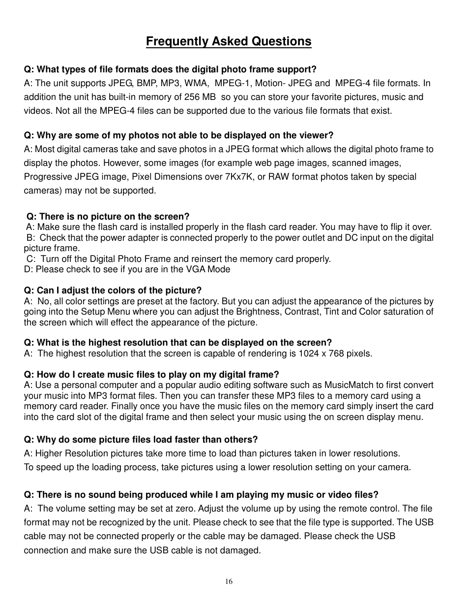 Frequently asked questions | Synapse Films 11009987 User Manual | Page 16 / 41