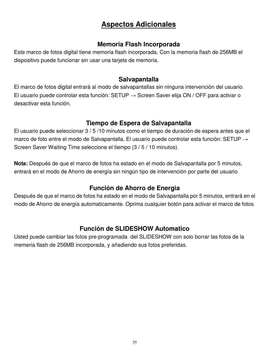 Aspectos adicionales | Synapse Films 11009987 User Manual | Page 35 / 41