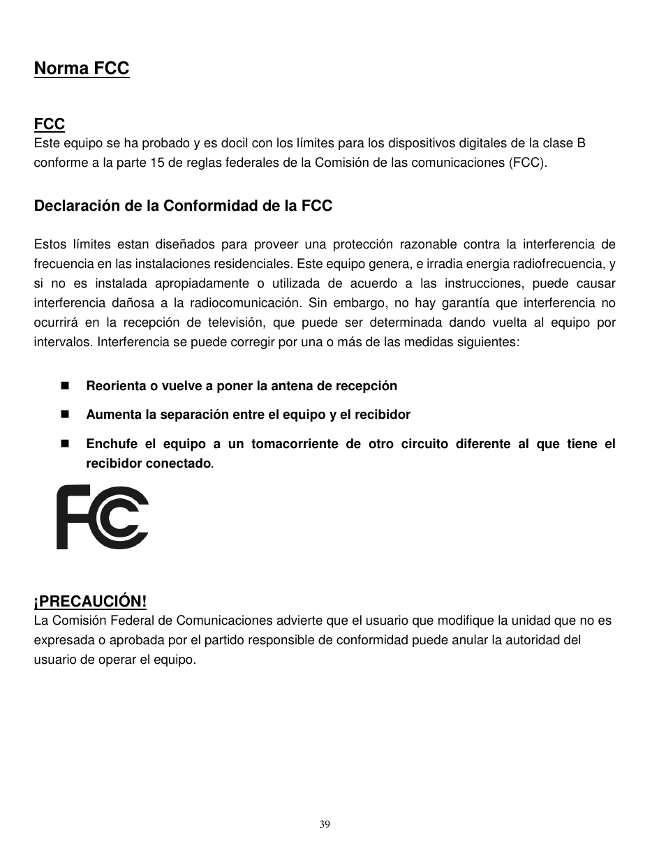 Norma fcc | Synapse Films 11009987 User Manual | Page 39 / 41