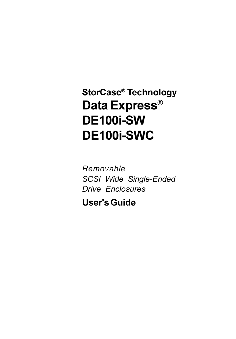 StorCase Technology DE100i-SWC User Manual | 35 pages