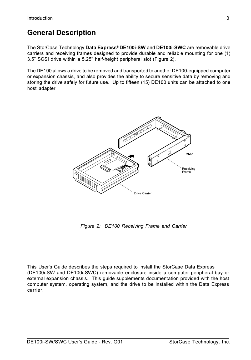 General description | StorCase Technology DE100i-SWC User Manual | Page 10 / 35