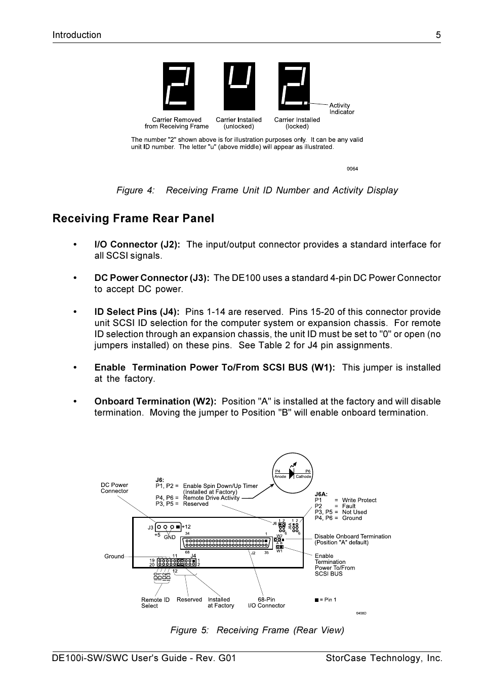 Receiving frame rear panel | StorCase Technology DE100i-SWC User Manual | Page 12 / 35