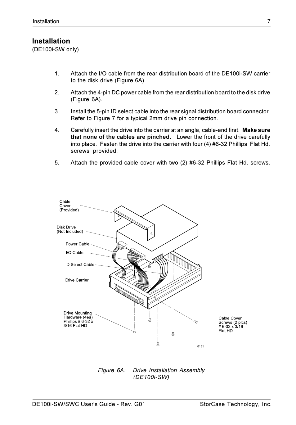 Installation | StorCase Technology DE100i-SWC User Manual | Page 14 / 35