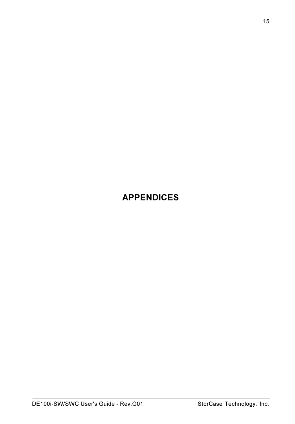 Appendices | StorCase Technology DE100i-SWC User Manual | Page 22 / 35