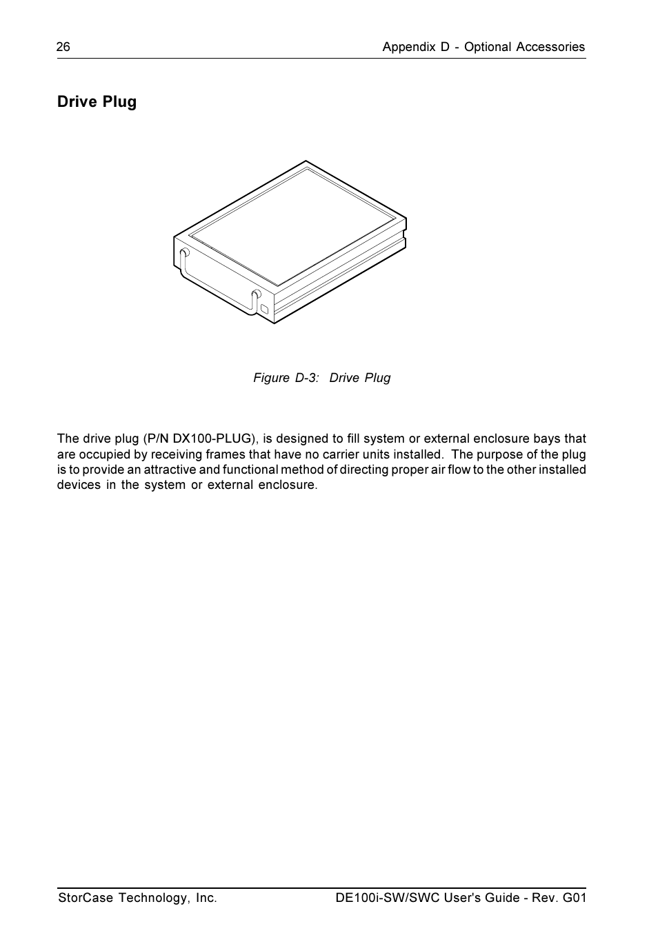 Drive plug | StorCase Technology DE100i-SWC User Manual | Page 33 / 35