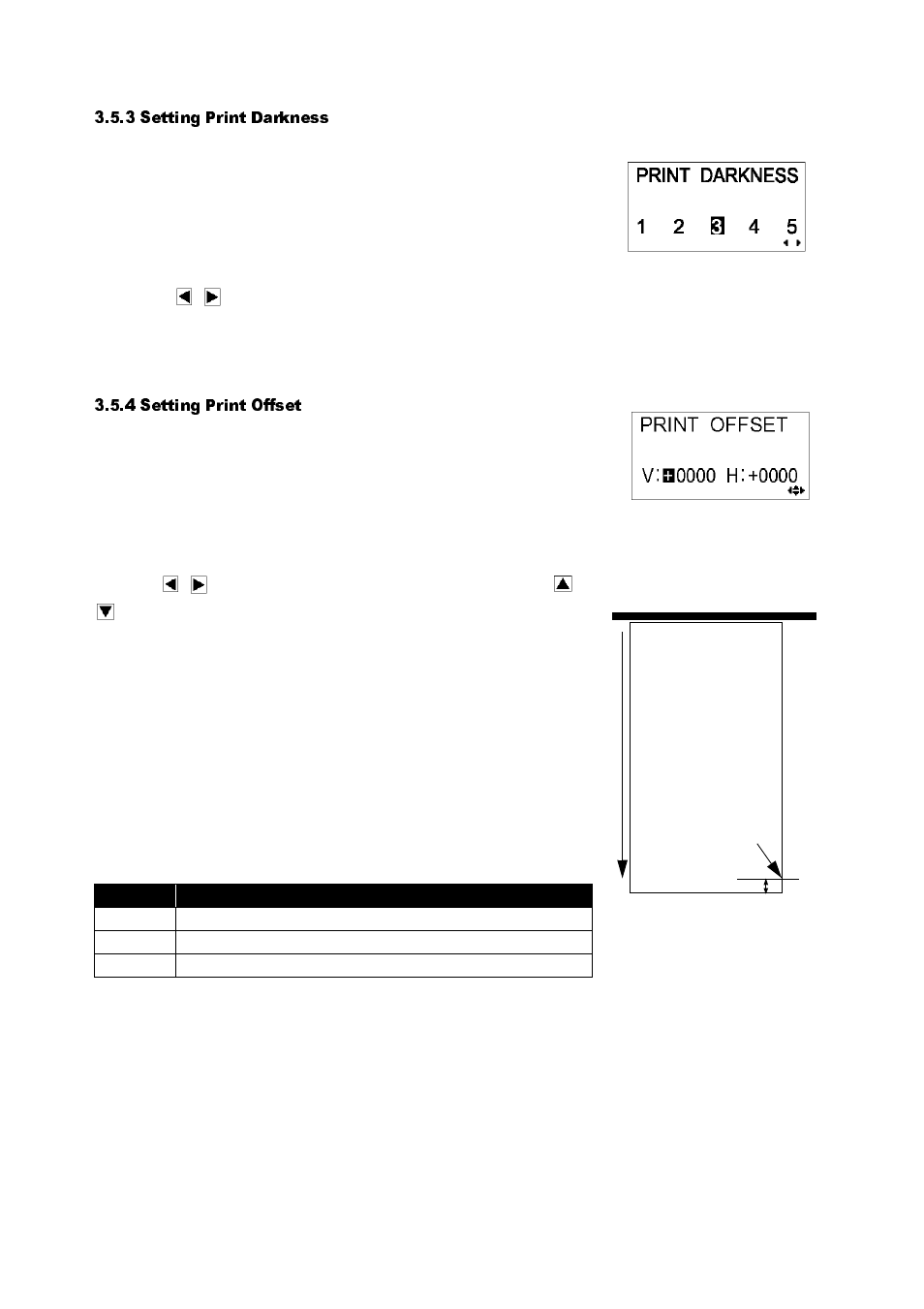 Setting print darkness -8, Setting print offset -8, 3 setting print darkness | 4 setting print offset | SATO GT424 User Manual | Page 44 / 152