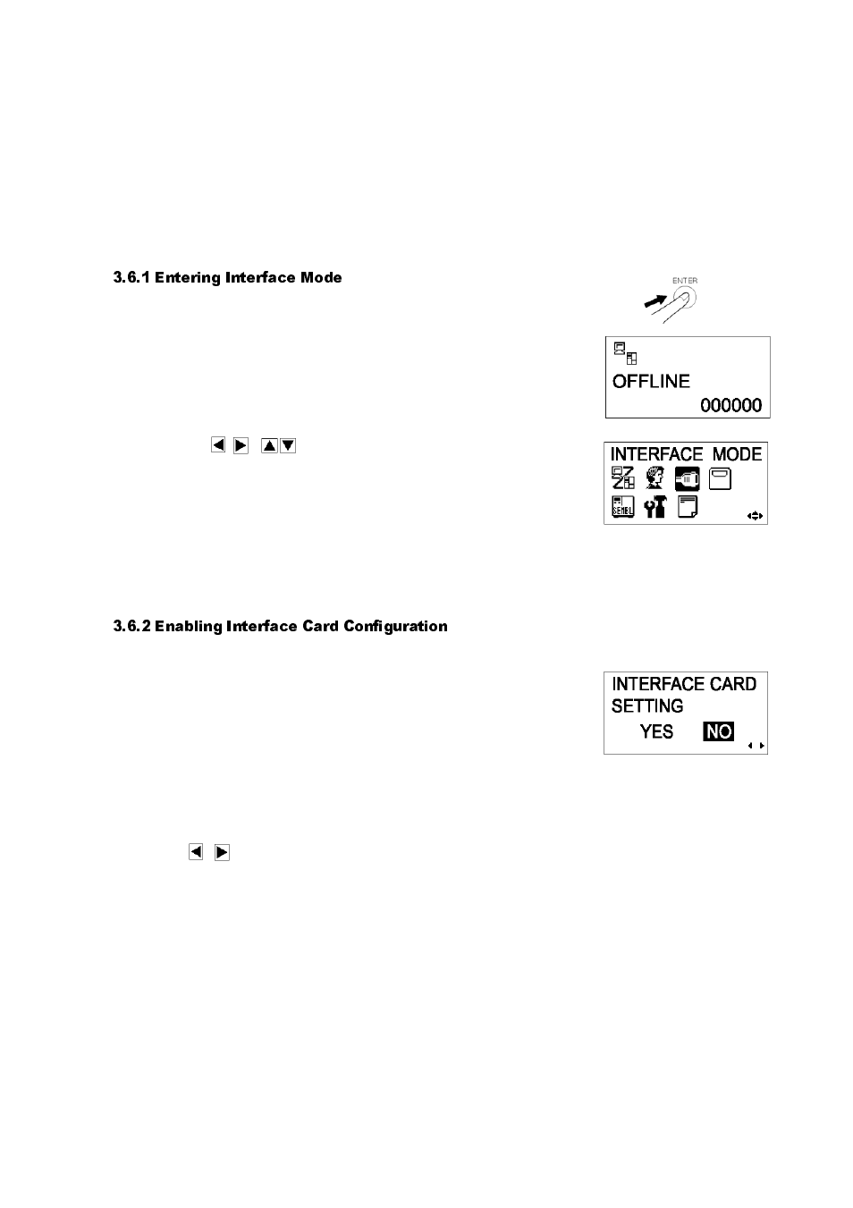 6 interface mode, 6 interface, Mode -11 | Entering interface mode -11, Enabling interface card configuration -11, 1 entering interface mode, 2 enabling interface card configuration | SATO GT424 User Manual | Page 47 / 152