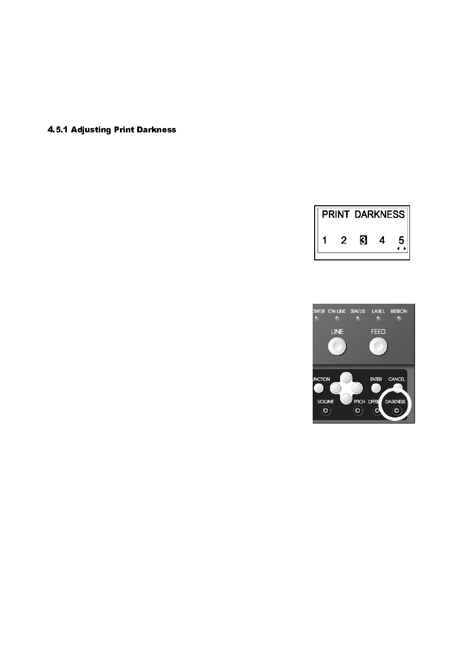 5 adjusting print quality, Adjusting print quality -4, Adjusting print darkness 4-4 | SATO GT424 User Manual | Page 80 / 152