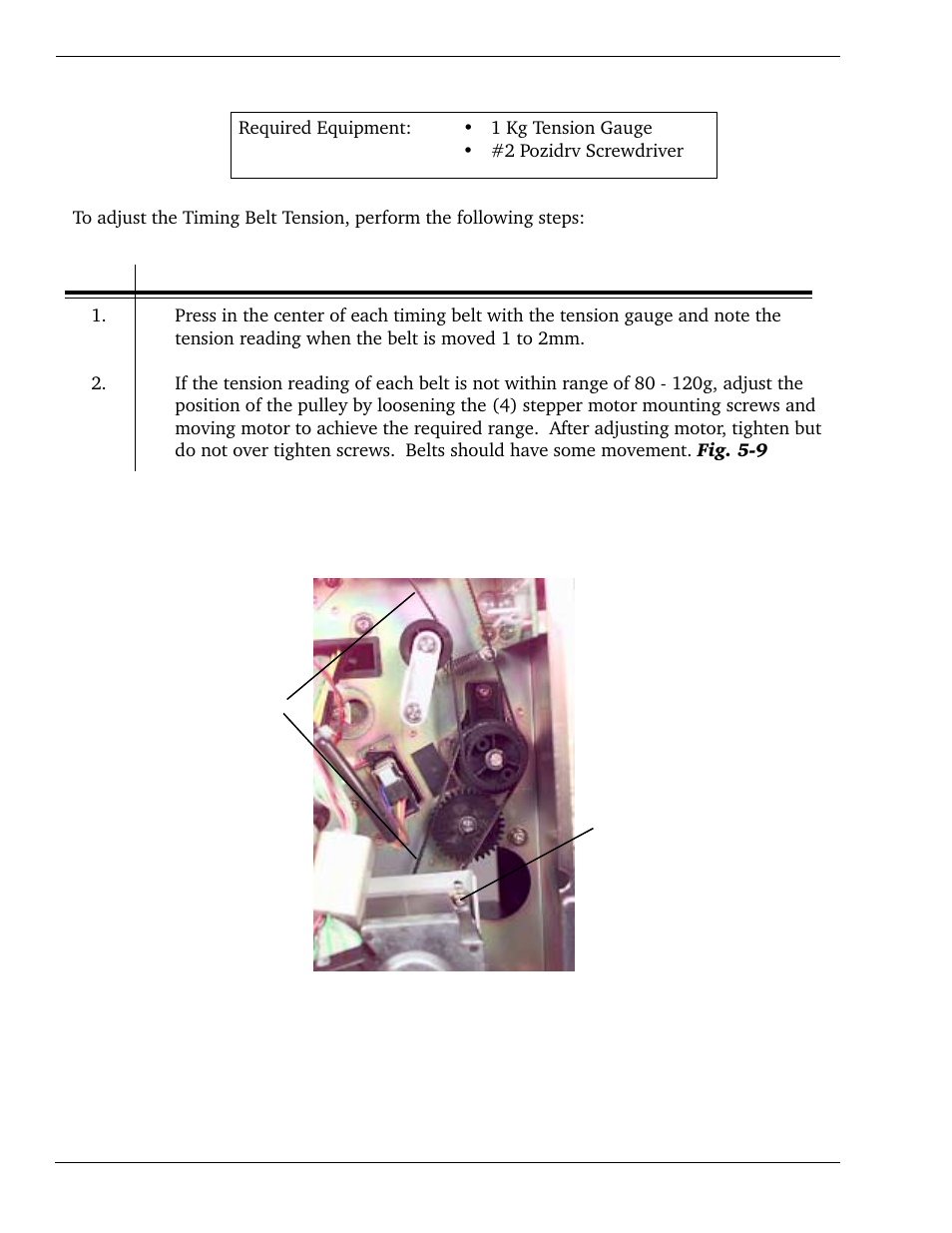 8 timing belt tension adjustment | SATO CL 408e User Manual | Page 100 / 219