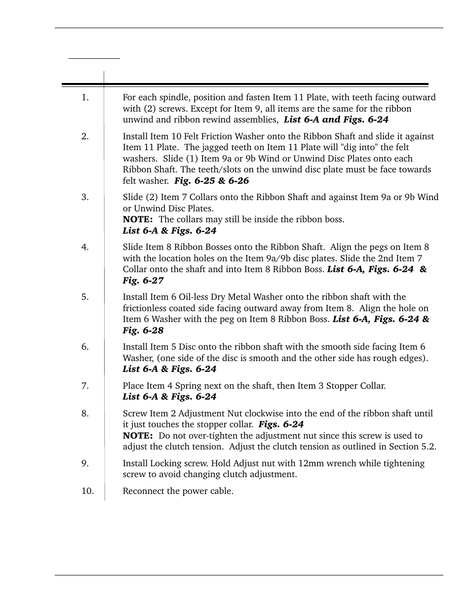 Replacing the ribbon drive clutch washers | SATO CL 408e User Manual | Page 121 / 219