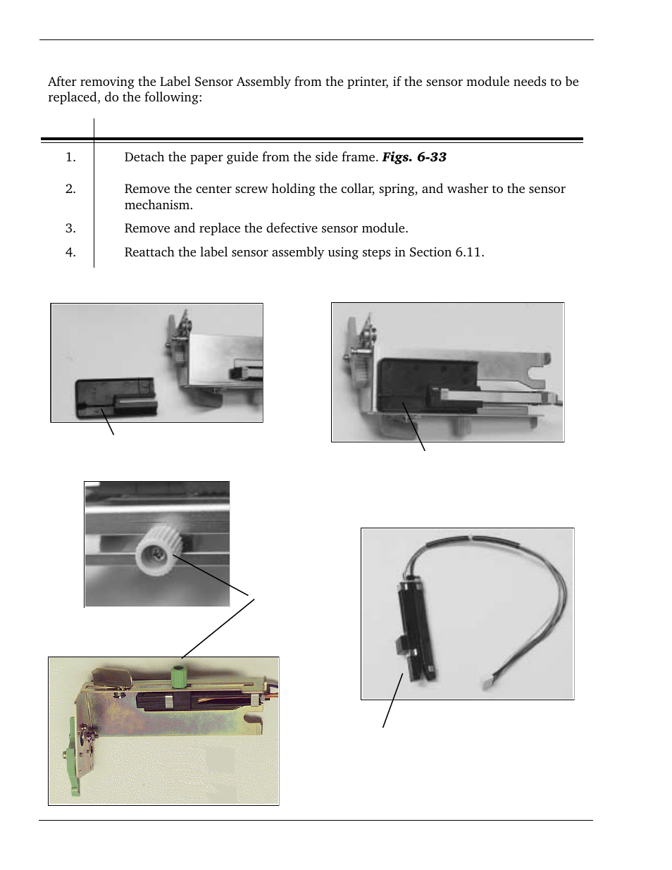 12 replacing the label sensor module | SATO CL 408e User Manual | Page 126 / 219