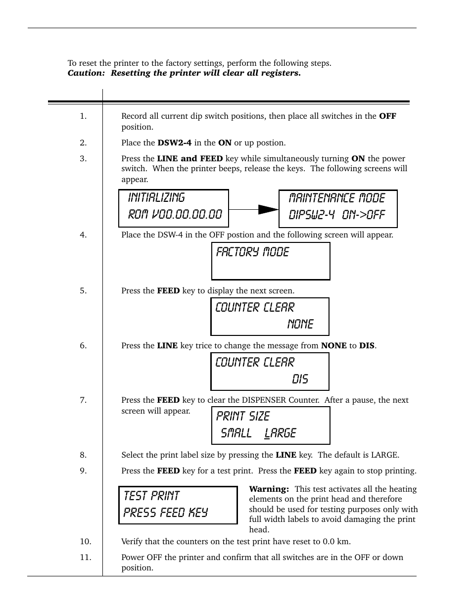 4 clear dispenser counter | SATO CL 408e User Manual | Page 132 / 219