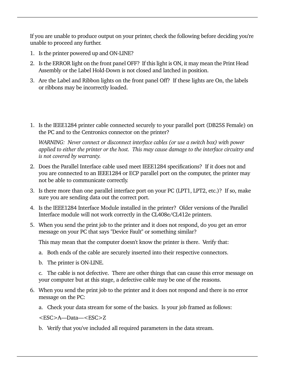 2 initial check list | SATO CL 408e User Manual | Page 138 / 219