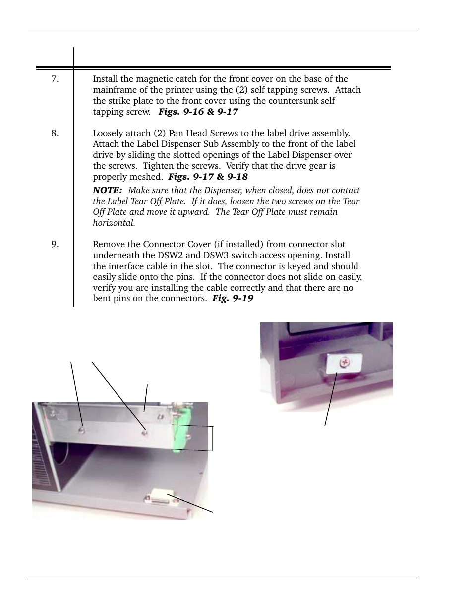 Label dispenser installation | SATO CL 408e User Manual | Page 164 / 219