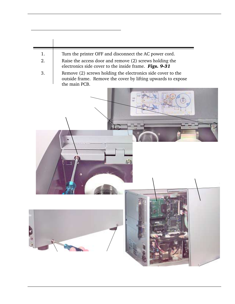 Removing the main pcb board | SATO CL 408e User Manual | Page 171 / 219