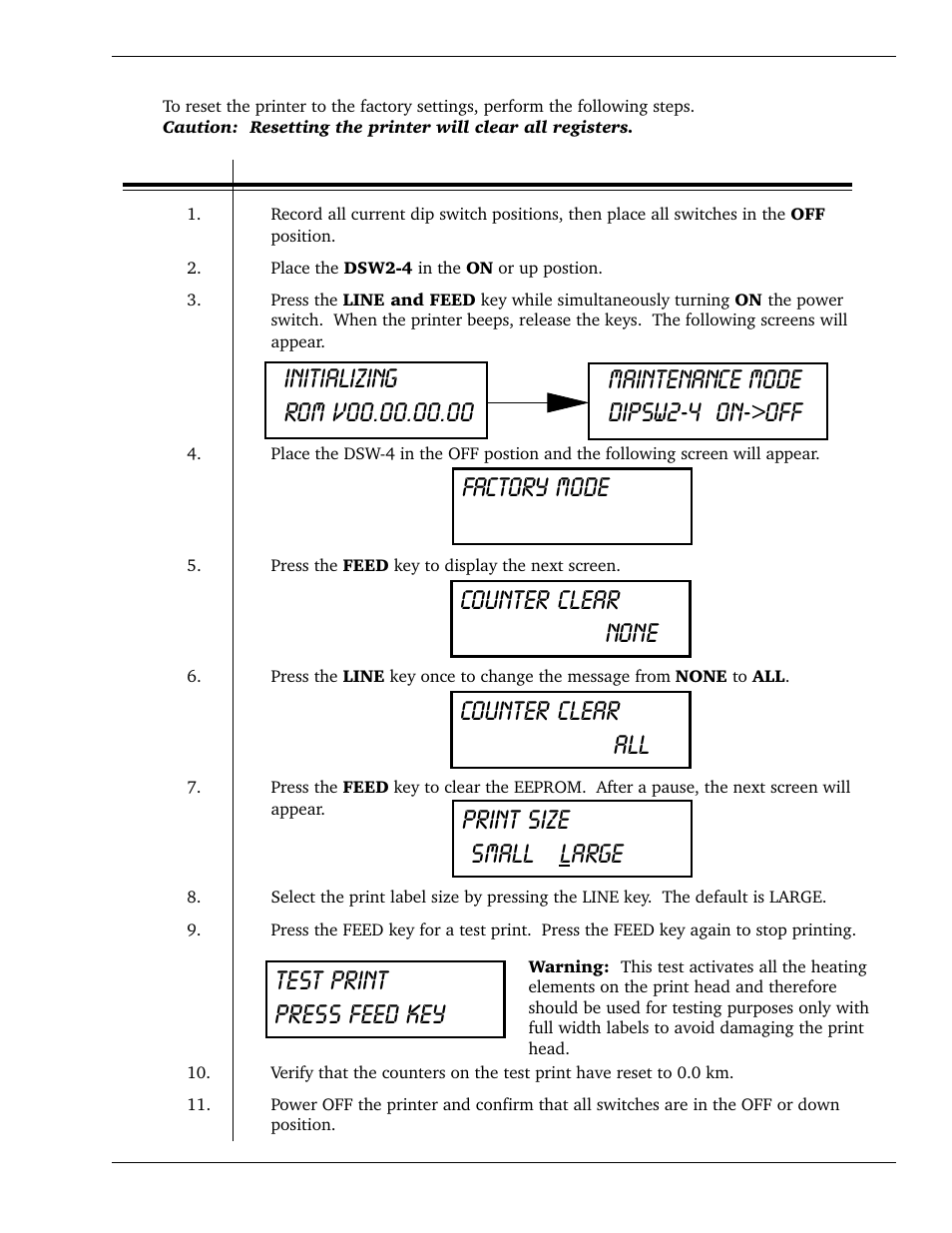 Factory reset procedure | SATO CL 408e User Manual | Page 183 / 219