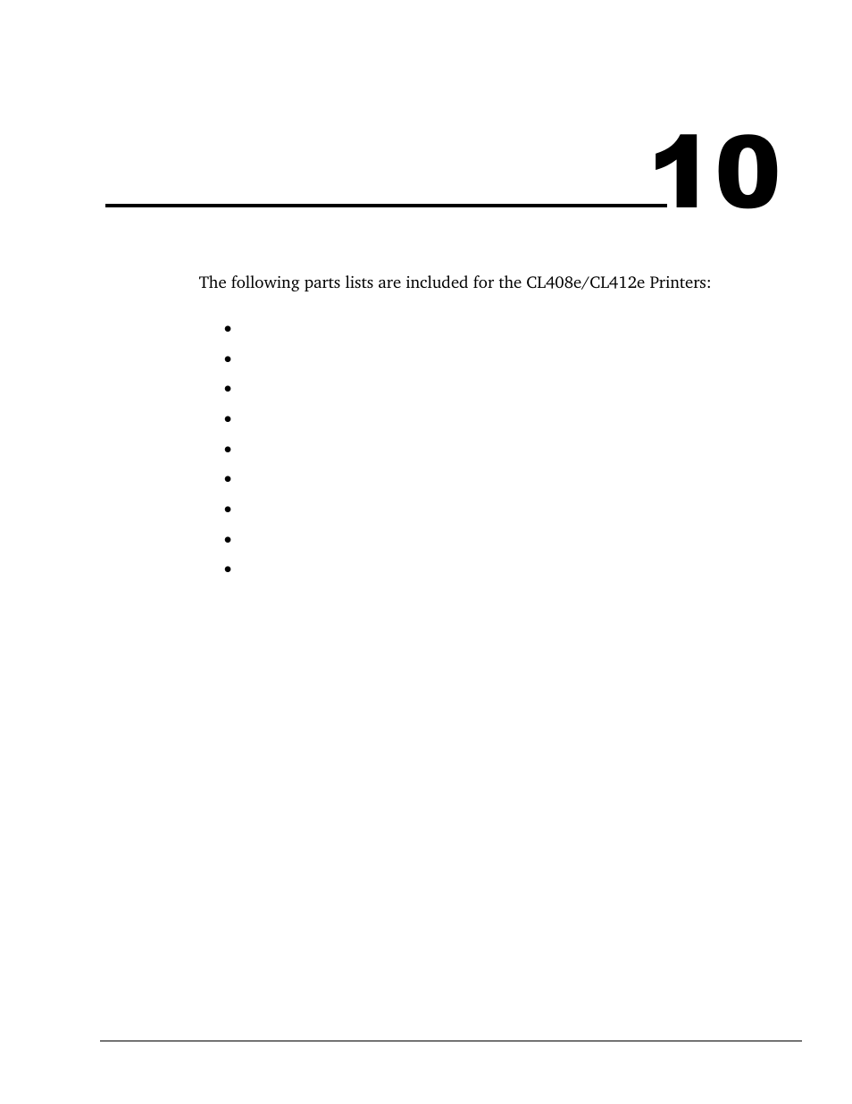 Parts list, Spare parts list | SATO CL 408e User Manual | Page 187 / 219